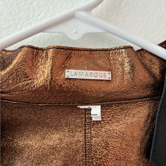 LAMARQUE - Leather Jacket w/ Gold Lining - Picture 7 of 7